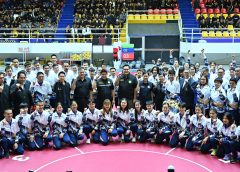 รองนายกรัฐมนตรีและรัฐมนตรีว่าการกระทรวงเกษตรและสหกรณ์ พร้อมคณะ ตรวจเยี่ยมโรงยิมเนเซียม 4,000 ที่นั่งสำหรับการแข่งขันกีฬาซีเกมส์ (เซปักตะกร้อ) ที่ จังหวัดนครปฐม