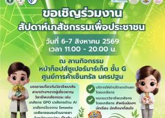 สำนักงานสาธารณสุขจังหวัดนครปฐม เชิญร่วมงานสัปดาห์เภสัชเพื่อประชาชน รับบริการฉีดวัคซีนป้องกันไข้หวัดใหญ่ มะเร็งปากมดลูกฟรี เซ็นทรัลนครปฐม ฟรี