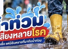 กรมควบคุมโรค ห่วงน้ำท่วม เตือน 3 ภัยใกล้ตัว “จมน้ำ–ไฟดูด–สัตว์หนีน้ำ” พร้อมระวัง 6 กลุ่มโรค